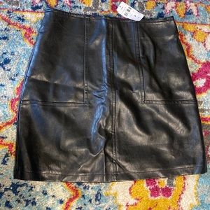 Black leather skirt